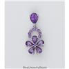 Image 2 : Amethyst FLOWER Necklace Sterling Silver SOLID