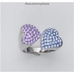 Swarovski Crystals Sterling Silver RING SOLID NEW
