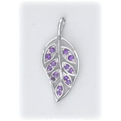 Amethyst Necklace Pendant LEAF Genuine NEW