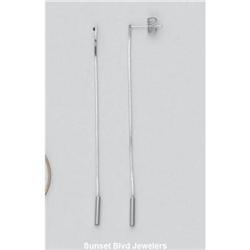 New 3" Solid 14K Gold Dangle Drop Earrings WG