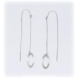 4.5" Solid 14K Gold THREADER Earrings WG New