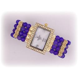 Genuine Tanzanite Simulated Diamond Watch Gold
