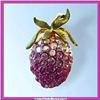 Image 1 : RASBERRY PIN BROOCH GOLD SWAROVSKI CRYSTALS