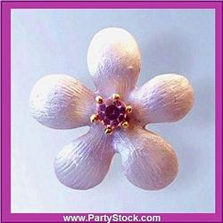 PLUMERIA PIN BROOCH GOLD CRYSTAL SWAROVSKI