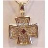 Image 2 : SOLID 14K GOLD MALTESE CROSS CHOPPERS PENDANT