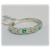 Image 1 : 14K GOLD  EMERALD DIAMOND RING SZ 7 ETERNITY!