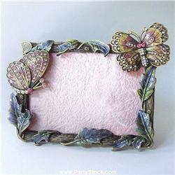 BUTTERFLY ART DECO GOLD CRYSTALS PHOTO FRAME