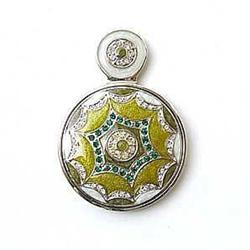 GOLD SWAROVSKI CRYSTALS YELLOW PURSE MIRROR