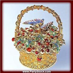 BUTTERFLY BASKET BOX GOLD SWAROVSKI CRYSTALS