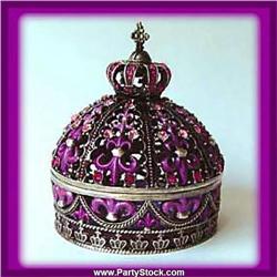 MOROCCAN GOLD SWAROVSKI CRYSTAL BOX PINK VIOLET DOMED