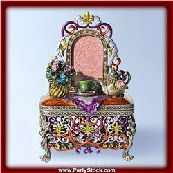 VANITY DRESSER GOLD SWAROVSKI CRYSTAL BOX NEW