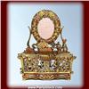 Image 1 : GOLD VANITY SWAROVSKI CRYSTALS BOX DOLL HOUSE