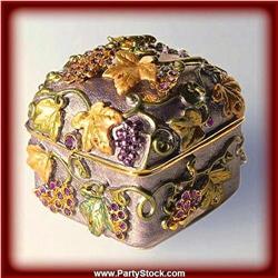 PURPLE GRAPE VINES GOLD BOX SWAROVSKI CRYSTALS