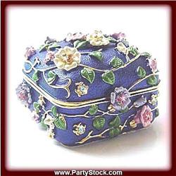 BLUE FLOWER 24 GOLD SWAROVSKI CRYSTALS BOX NEW