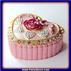 PINK HEART BOX ROSE GOLD SWAROVSKI CRYSTALS NEW