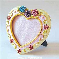 FLOWERS GOLD SWAROVSKI CRYSTALS HEART FRAME