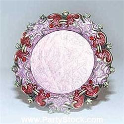 RED OVAL PHOTO FRAME GOLD SWAROVSKI CRYSTALS