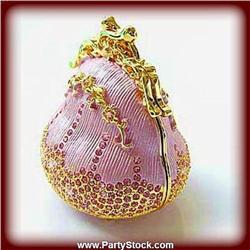 ANTIQUE PINK PURSE GOLD SWAROVSKI CRYSTAL BOX NEW