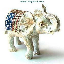 PATRIOTIC ELEPHANT USA GOLD CRYSTAL PARTY BOX NEW