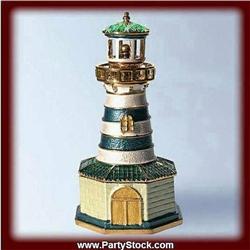 GOLD SWAROVSKI CRYSTAL JEWELRY GREEN LIGHTHOUSE BOX NEW