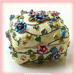 YELLOW FLOWER GOLD SWAROVSKI CRYSTALS BOX NEW