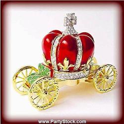 RED CROWN CARRIAGE GOLD CRYSTALS BOX NEW