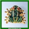 Image 1 : GREEN FROG PIN BROOCH GOLD SWAROVSKI CRYSTALS