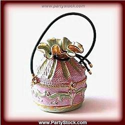 GOLD SWAROVSKI CRYSTAL HAND BAG PURSE BOX NEW