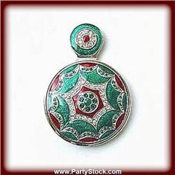 GOLD SWAROVSKI CRYSTAL LG. GREEN PURSE MIRROR