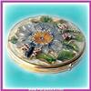 Image 1 : GOLD SWAROVSKI CRYSTAL COMPACT PURSE MIRROR FLOWER 24K