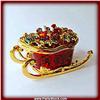 Image 1 : CHRISTMAS SLEIGH GOLD BOX SWAROVSKI CRYSTALS
