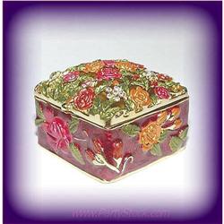 RED ROSE GOLD SWAROVSKI CRYSTALS BOX JEWELRY