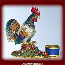 RED ROOSTER 24K GOLD SWAROVSKI CRYSTAL BOX NEW