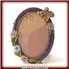 Image 1 : TINY OVAL PHOTO FRAME GOLD CRYSTALS PURPLE