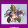 Image 1 : PEARL ORCHID PIN BROOCH GOLD SWAROVSKI CRYSTALS