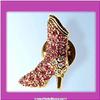 Image 1 : LADIES BOOT PIN BROOCH GOLD SWAROVSKI CRYSTAL