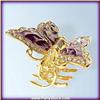 Image 1 : BUTTERFLY HAIR CLIP GOLD CRYSTAL SWAROVSKI