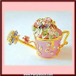 BOX WATERING CAN SWAROVSKI CRYSTAL GARDEN GOLD