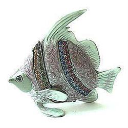 BEJEWELLED ANGEL FISH GOLD CRYSTAL BOX NEW PINK