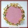 Image 1 : GOLD SWAROVSKI CRYSTAL PHOTO FRAME ROUND BUTTERFLY DRAGONFLY