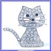 Image 1 : KITTY CAT PIN BROOCH GOLD SWAROVSKI CRYSTALS