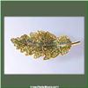 Image 1 : GREEN LEAF PIN BROOCH GOLD SWAROVSKI CRYSTALS