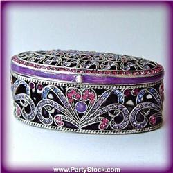 OVAL BYZANTINE GOLD SWAROVSKI CRYSTAL BOX NEW