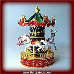 MERRY GO ROUND JEWELRY CRYSTALSGOLD CAOUSEL BOX NEW