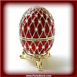 RED GOLD BOX SWAROVSKI CRYSTAL EGG FABERGE STYLE