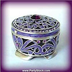 PURPLE PERSIAN GOLD SWAROVSKI CRYSTALS BOX NEW