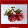 Image 1 : CHERRY PIN BROOCH GOLD SWAROVSKI CRYSTALS