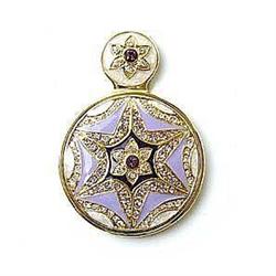 PURSE MIRROR GOLD SWAROVSKI CRYSTAL LAVENDER