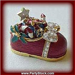 Blue Shoe Gifts Crystals Gold CHRISTMAS BOX NEW