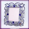 Image 1 : GOLD ORNATE BLUE SWAROVSKI CRYSTAL PHOTO FRAMEP-12 BL